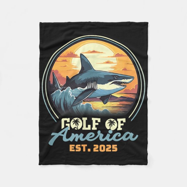 Retro Gulf of US America 2025 American Flag Golf Fleecedecke (Vorderseite)