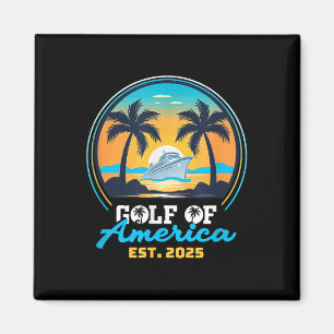 Retro Gulf of US America 2025 American Flag Golf Magnet