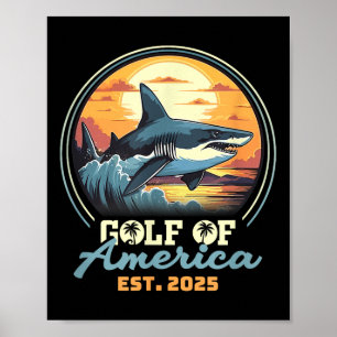 Retro Gulf of US America 2025 American Flag Golf Poster