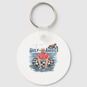 Retro Gulf of US America 2025 American Flag Golf Schlüsselanhänger