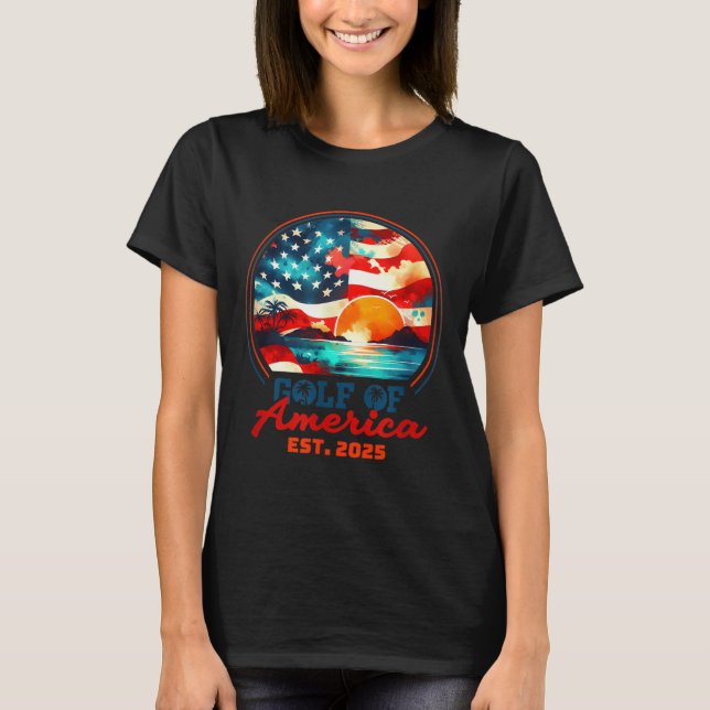 Retro Gulf of US America 2025 American Flag Golf T-Shirt (Vorderseite)