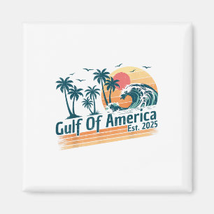 Retro Gulf of US America 2025 American Flag Gulf Magnet