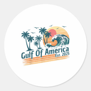 Retro Gulf of US America 2025 American Flag Gulf Runder Aufkleber