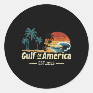 Retro Gulf of US America 2025 American Flag Gulf Runder Aufkleber