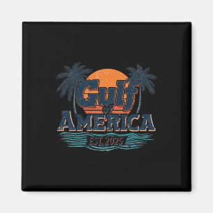 Retro Gulf of US America 2025 American Flag Long S Magnet