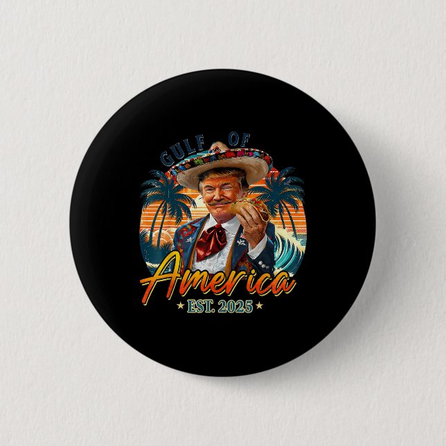 Retro Gulf of US America Est 2025 American Flag G Button (Vorderseite)