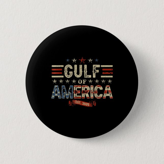 Retro Gulf of US America Est 2025 American Flag G Button (Vorderseite)