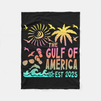 Retro Gulf of US America Est 2025 American Flag G Fleecedecke