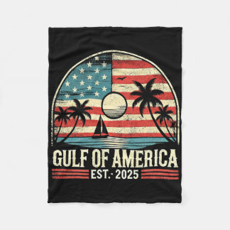 Retro Gulf of US America Est 2025 American Flag G Fleecedecke