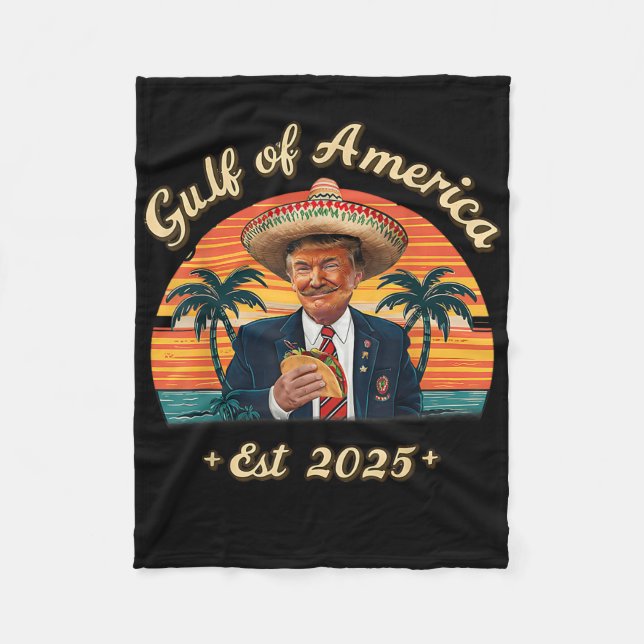 Retro Gulf of US America Est 2025 American Flag G Fleecedecke (Vorderseite)
