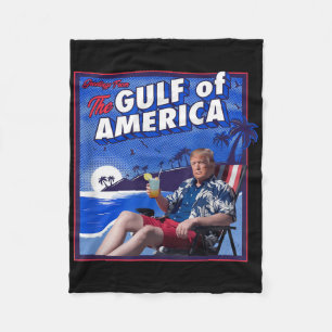 Retro Gulf of US America Est 2025 American Flag G Fleecedecke