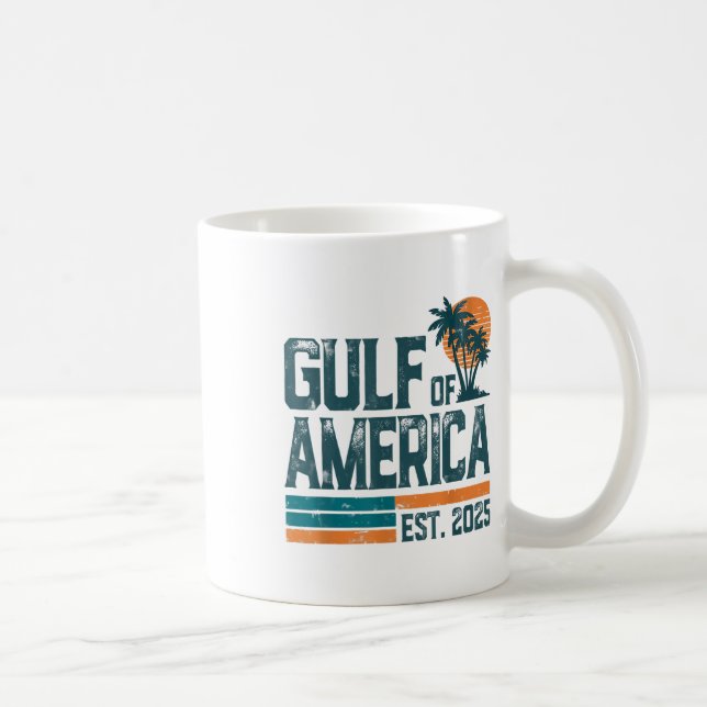 Retro Gulf of US America Est 2025 American Flag G Kaffeetasse (Rechts)