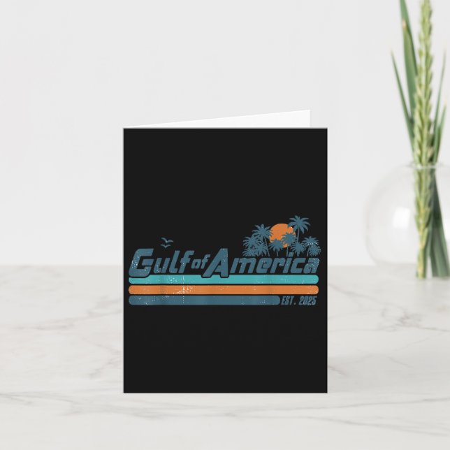 Retro Gulf of US America Est 2025 American Flag G Karte (Vorderseite)