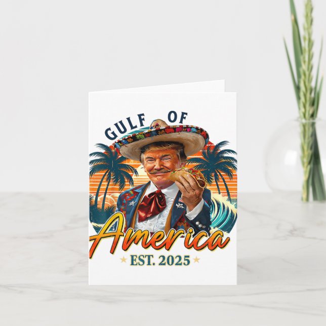 Retro Gulf of US America Est 2025 American Flag G Karte (Vorderseite)