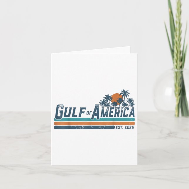Retro Gulf of US America Est 2025 American Flag G Karte (Vorderseite)