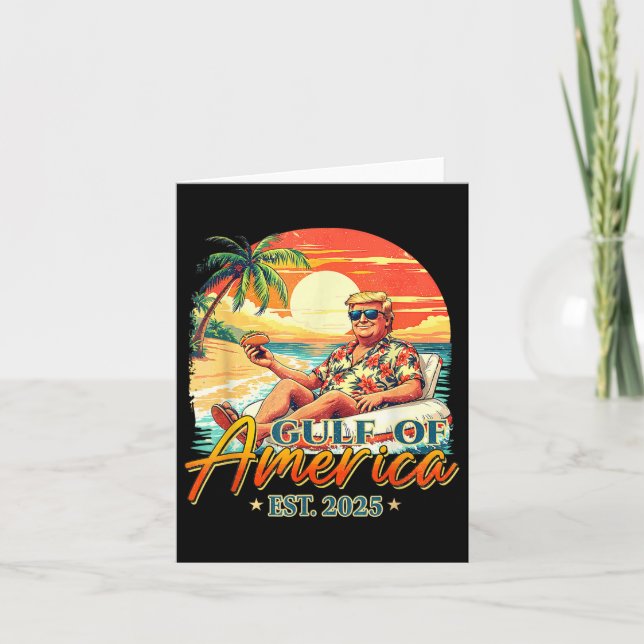 Retro Gulf of US America Est 2025 American Flag G Karte (Vorderseite)
