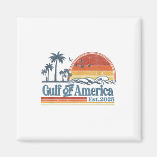 Retro Gulf of US America Est 2025 American Flag G Magnet