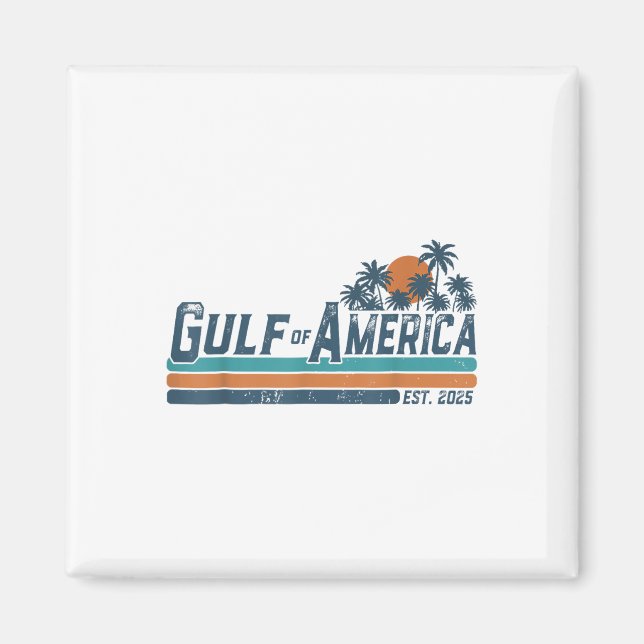 Retro Gulf of US America Est 2025 American Flag G Magnet (Vorne)