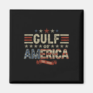 Retro Gulf of US America Est 2025 American Flag G Magnet