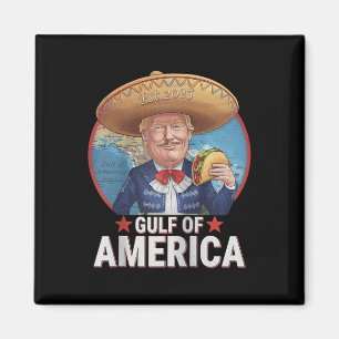 Retro Gulf of US America Est 2025 American Flag G Magnet