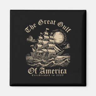 Retro Gulf of US America Est 2025 American Flag G Magnet