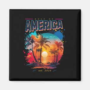 Retro Gulf of US America Est 2025 American Flag G Magnet
