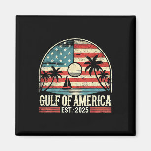 Retro Gulf of US America Est 2025 American Flag G Magnet