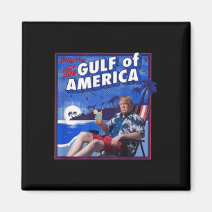 Retro Gulf of US America Est 2025 American Flag G Magnet
