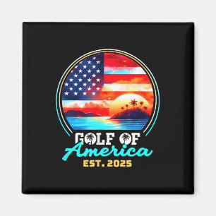 Retro Gulf of US America Est 2025 American Flag G Magnet