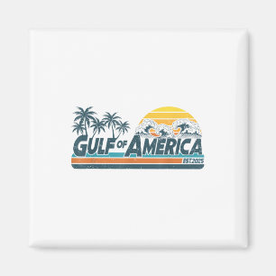 Retro Gulf of US America Est 2025 American Flag G Magnet