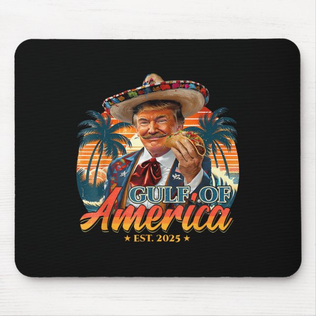 Retro Gulf of US America Est 2025 American Flag G Mousepad (Vorne)