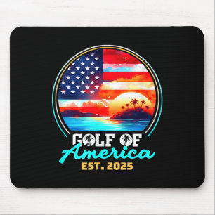 Retro Gulf of US America Est 2025 American Flag G Mousepad