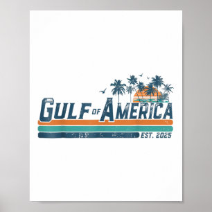 Retro Gulf of US America Est 2025 American Flag G Poster
