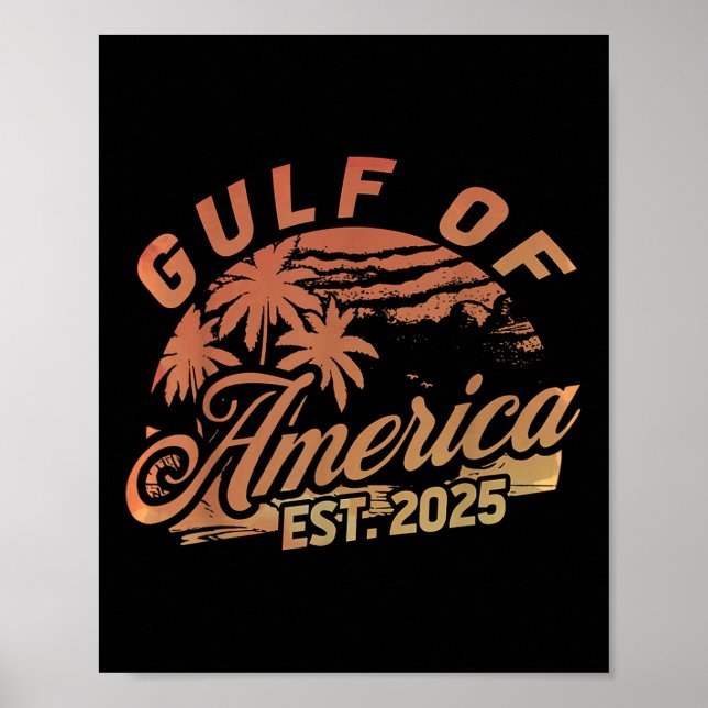 Retro Gulf of US America Est 2025 American Flag G Poster (Vorne)