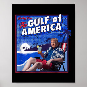 Retro Gulf of US America Est 2025 American Flag G Poster