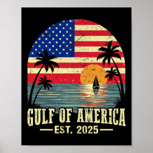 Retro Gulf of US America Est 2025 American Flag G Poster