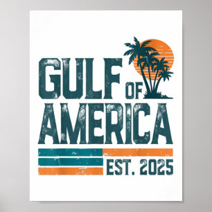 Retro Gulf of US America Est 2025 American Flag G Poster