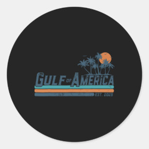 Retro Gulf of US America Est 2025 American Flag G Runder Aufkleber