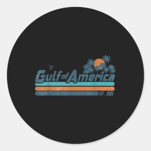 Retro Gulf of US America Est 2025 American Flag G Runder Aufkleber
