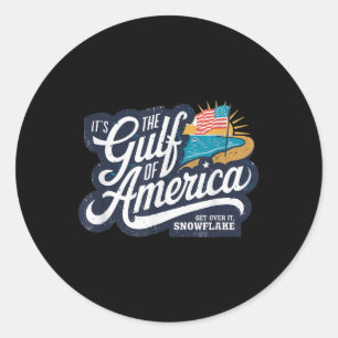 Retro Gulf of US America Est 2025 American Flag G Runder Aufkleber