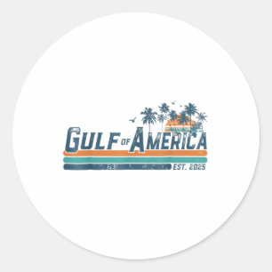 Retro Gulf of US America Est 2025 American Flag G Runder Aufkleber