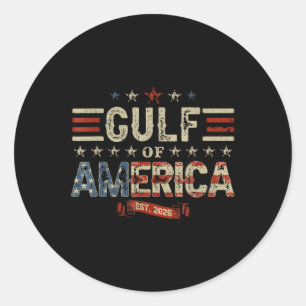 Retro Gulf of US America Est 2025 American Flag G Runder Aufkleber