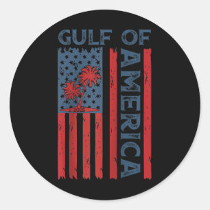 Retro Gulf of US America Est 2025 American Flag G Runder Aufkleber