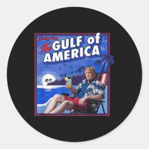 Retro Gulf of US America Est 2025 American Flag G Runder Aufkleber