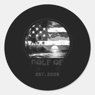 Retro Gulf of US America Est 2025 American Flag G Runder Aufkleber