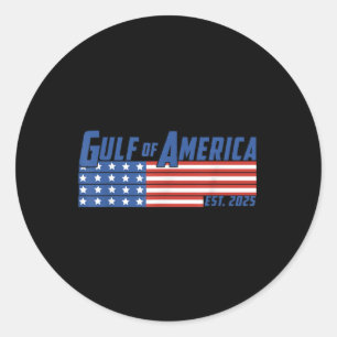 Retro Gulf of US America Est 2025 American Flag G Runder Aufkleber