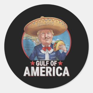 Retro Gulf of US America Est 2025 American Flag G Runder Aufkleber
