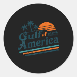 Retro Gulf of US America Est 2025 American Flag G Runder Aufkleber