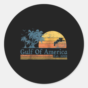 Retro Gulf of US America Est 2025 American Flag G Runder Aufkleber