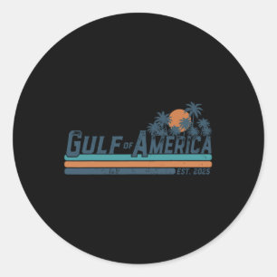 Retro Gulf of US America Est 2025 American Flag G Runder Aufkleber